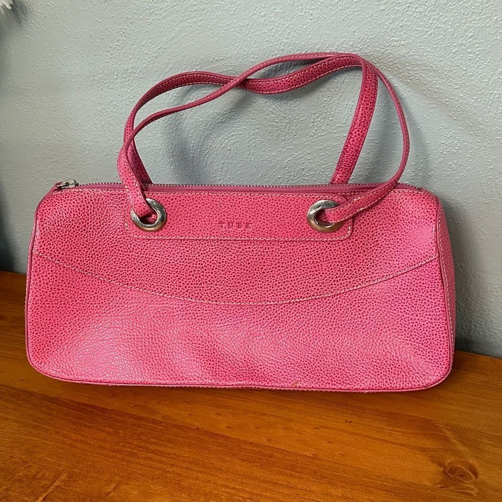TUSK Pink Purse Pebble leather like texture zippered closure.